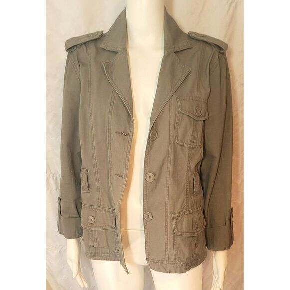 Maurice's Utility Military Button Up Jacket - Size L - Picture 1 of 8